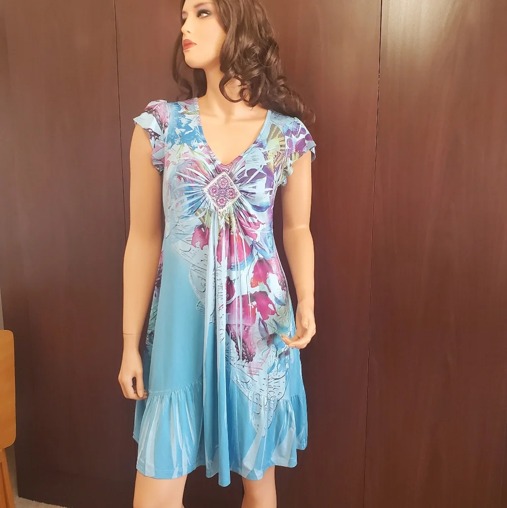 Apt. 9 Floral and Butterfly Printed Summer Dress - Picture 3 of 13